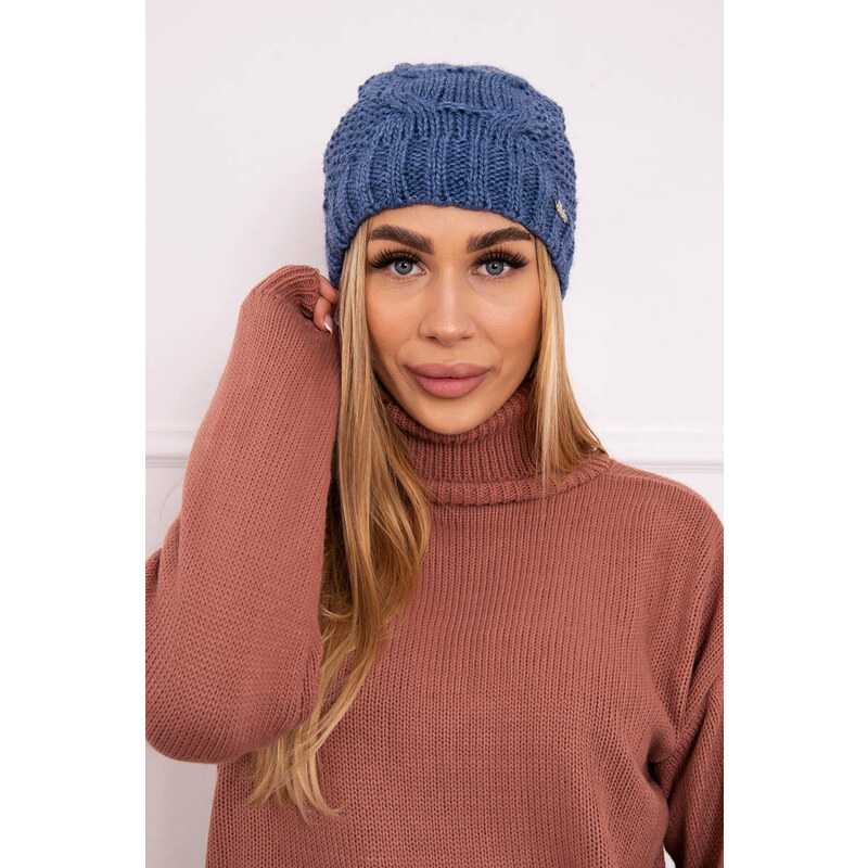 K-Fashion Fleecová čepice Carolina K243 denim