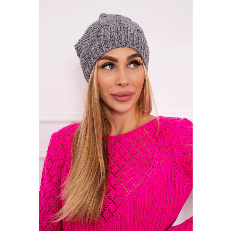 K-Fashion Sandra K210 tmavě šedá fleecová čepice