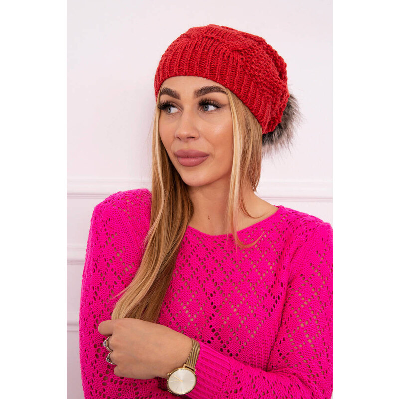 K-Fashion Fleecová čepice Sandra K210 raspberry