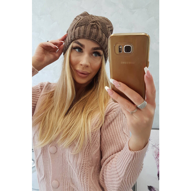 K-Fashion Fleecová čepice Sylwia K244 mocca 87647499