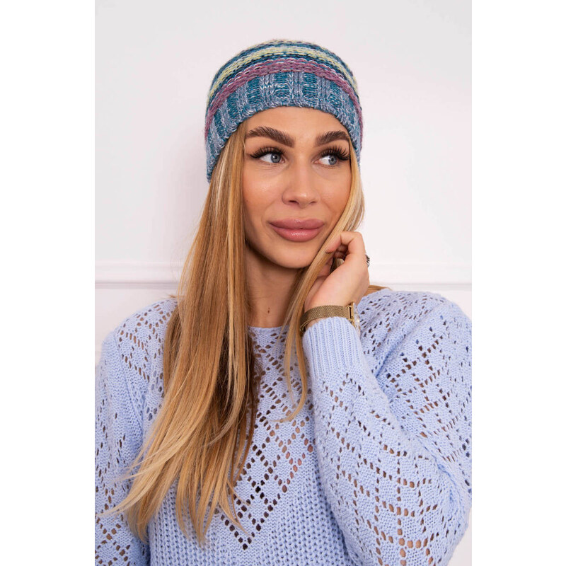 K-Fashion Fleecová čepice Krystyna K207 fuchsiová+modrá