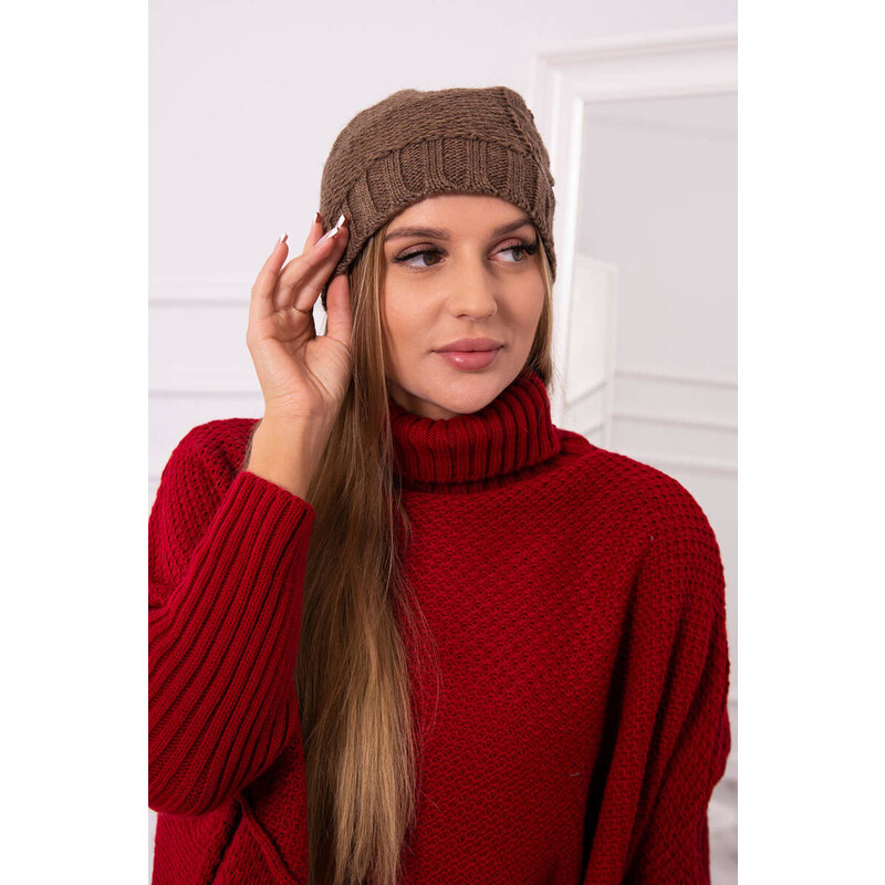 K-Fashion Fleecová čepice Ula K271 cappuccino