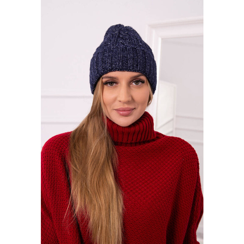 K-Fashion Ariana K299 tmavě modrá roll-up čepice