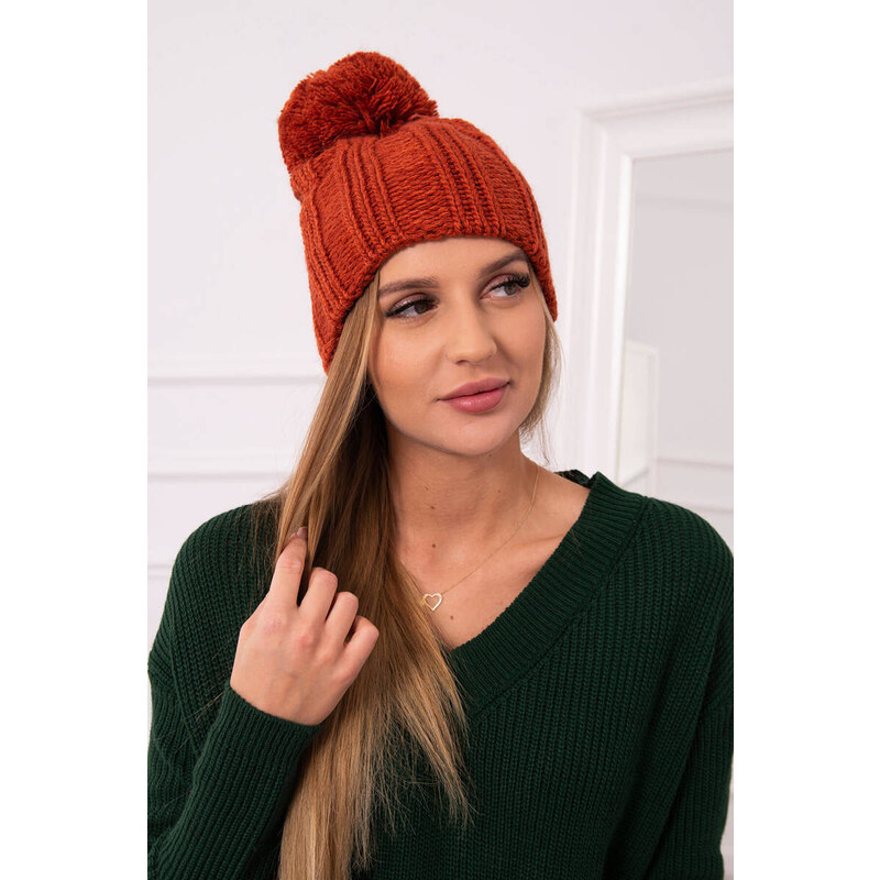 Fleecová čepice hnědá model 18751437 - K-Fashion