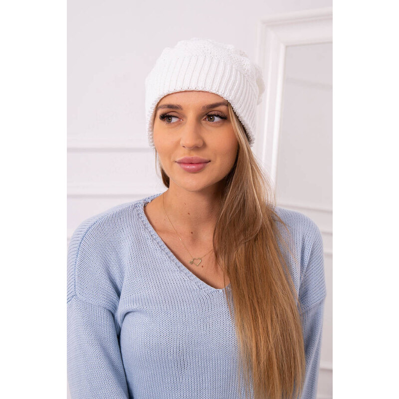 K-Fashion Dámská čepice Leonia K342 bílá