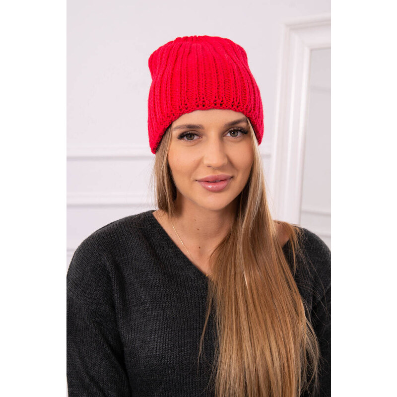 K-Fashion Dámská čepice Rebecca K345 červená