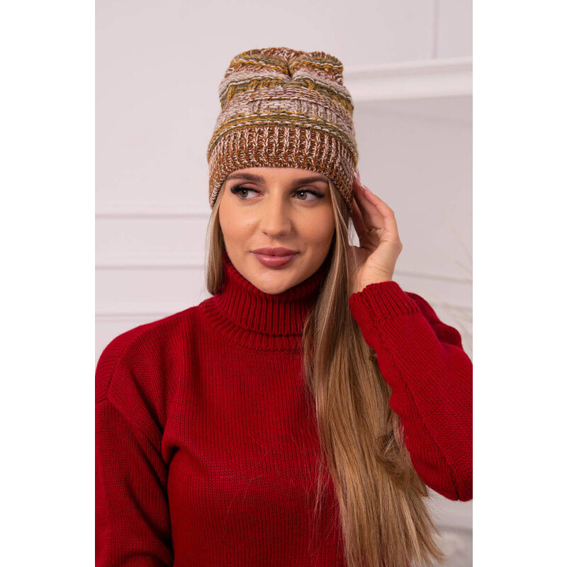 K-Fashion Čepice s fleecem Patrycja K254 khaki+camel
