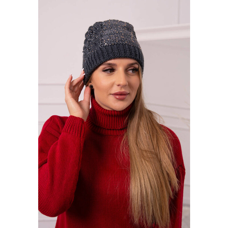 K-Fashion Dámská čepice Amira K359 graphite+white