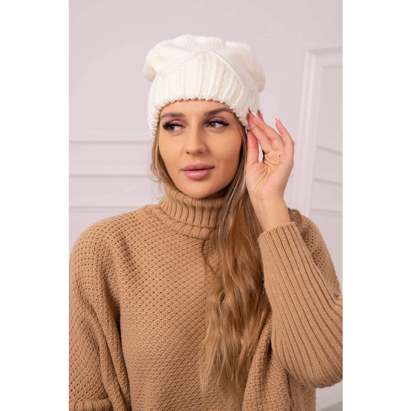 K-Fashion Dámská čepice Liliana K375 ecru