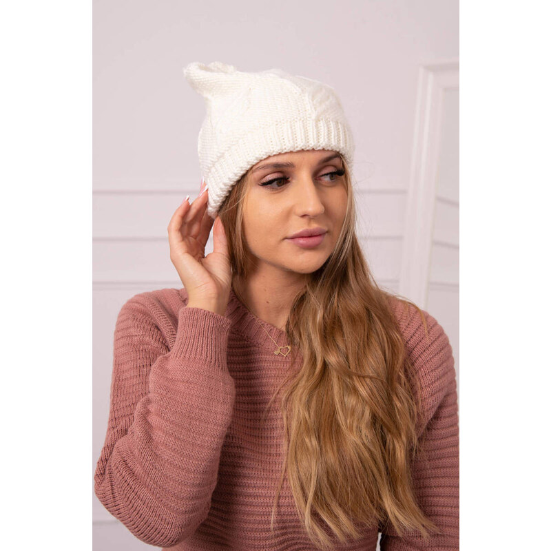 K-Fashion Dámská čepice Majka K376 ecru