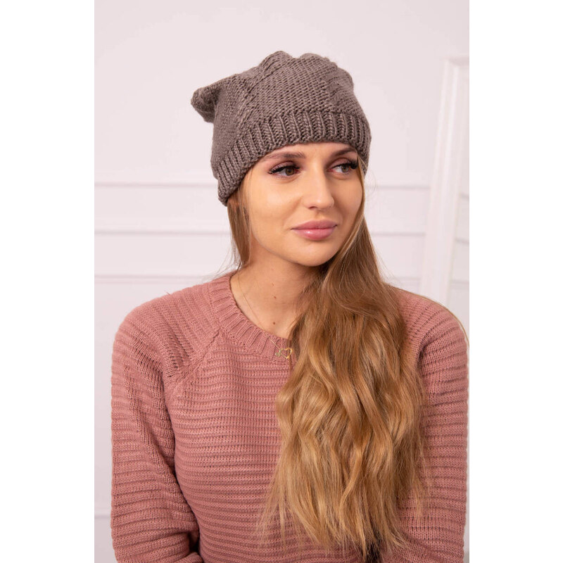 K-Fashion Dámská čepice Lorena K377 mocca