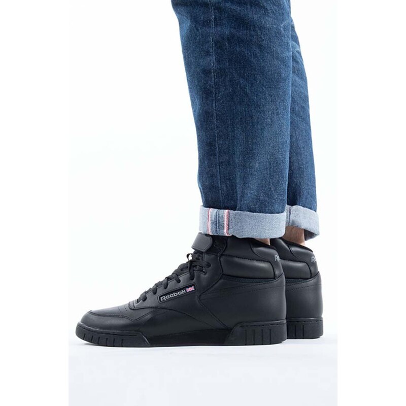 Kožené sneakers boty Reebok Classic Ex-O-Fit Hi černá barva, 3478...-black