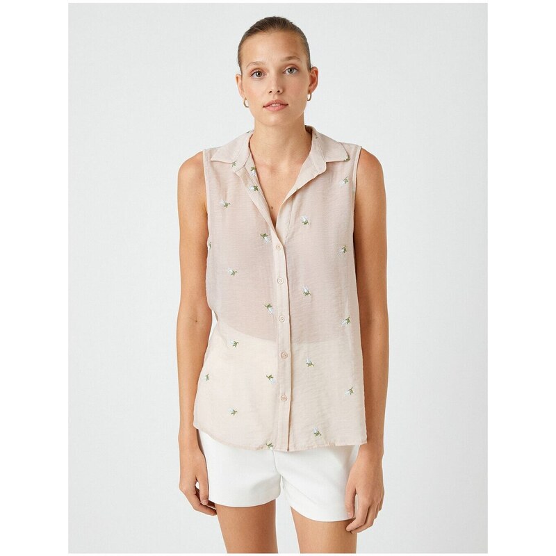 Koton Embroidered Sleeveless Shirt