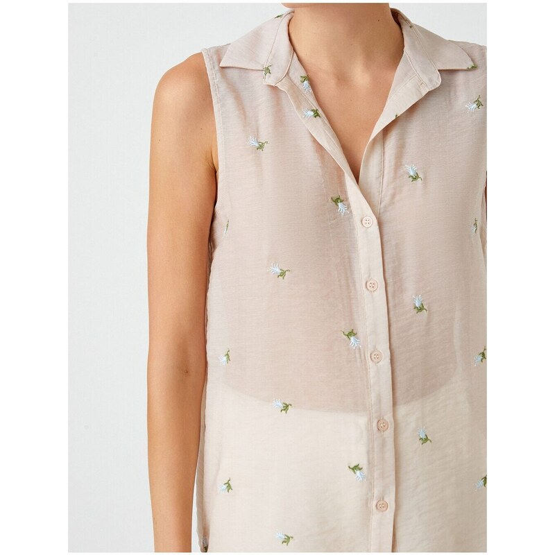 Koton Embroidered Sleeveless Shirt