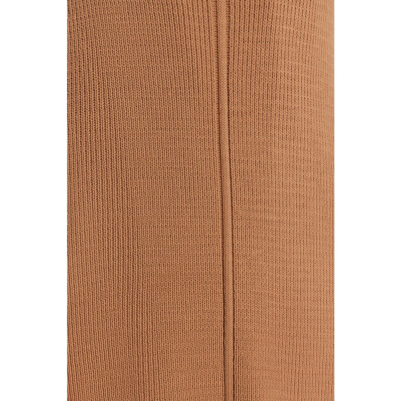 Trendyol Beige Maxi Knitwear V Neck Dress