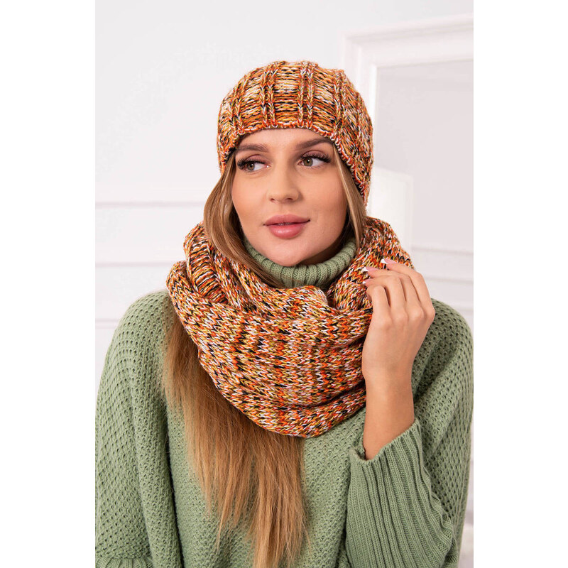 K-Fashion Dámský fleecový set 4 Seasons K263 camel+red