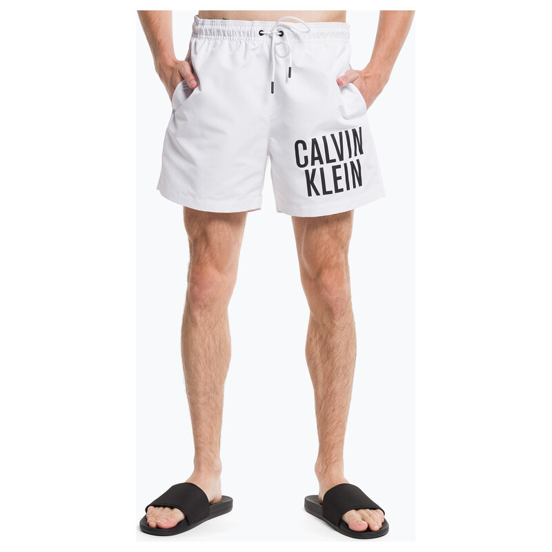 Pánské plavecké šortky Calvin Klein Medium Drawstring white