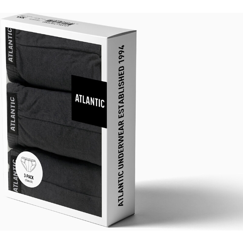 Pánské slipy ATLANTIC 3Pack - tmavě šedé