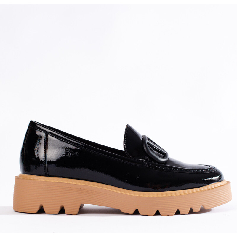 Classic women's platform loafers black Vinceza