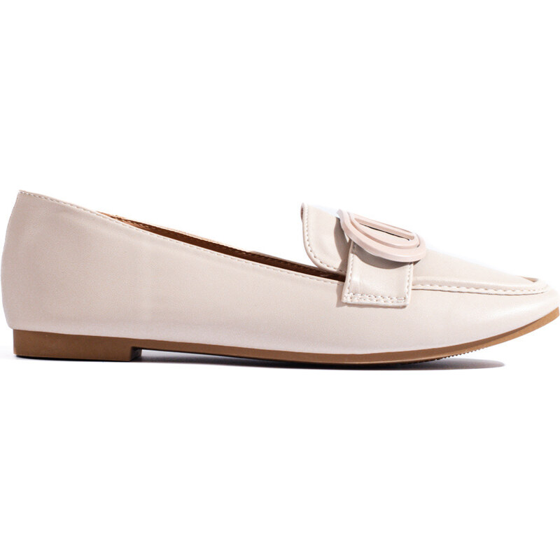 Elegant women's loafers Shelvt beige