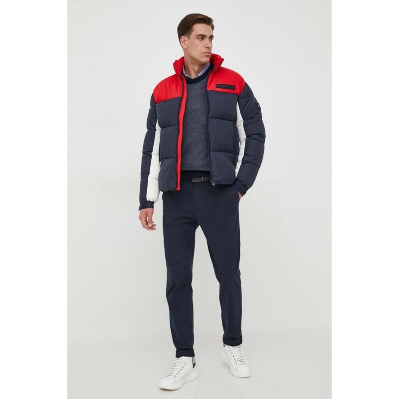 Bunda Tommy Hilfiger pánská, tmavomodrá barva, zimní