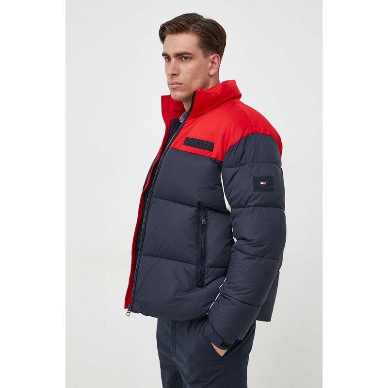 Bunda Tommy Hilfiger pánská, tmavomodrá barva, zimní