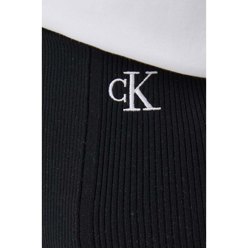 Sukně Calvin Klein Jeans černá barva, mini, pouzdrová