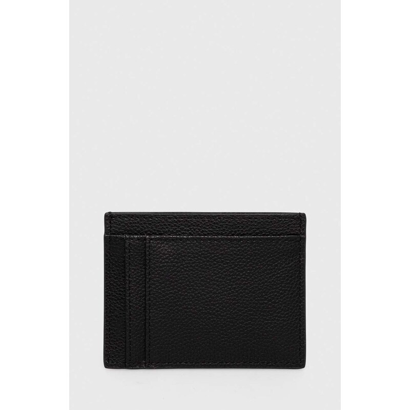 Kožený držák na karty a klíčenka Armani Exchange černá barva, 958510 3F892