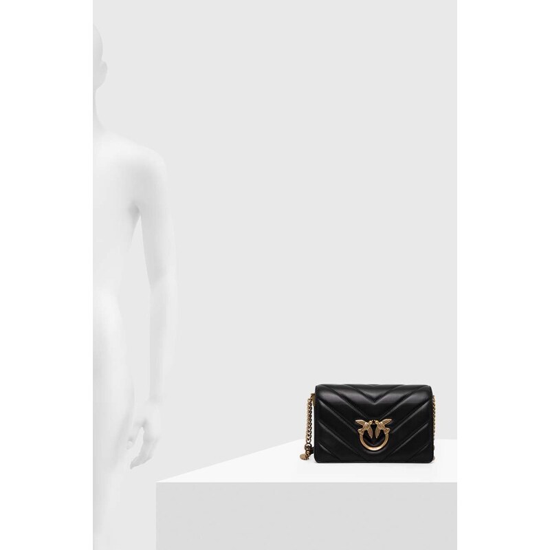 Kožená kabelka Pinko černá barva, 100063.A136