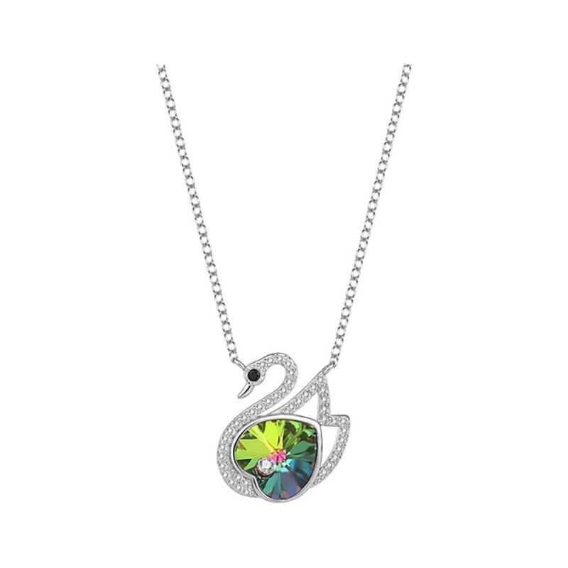 GRACE Silver Jewellery Stříbrný náhrdelník Swarovski Elements Alexa - stříbro 925/1000, labuť