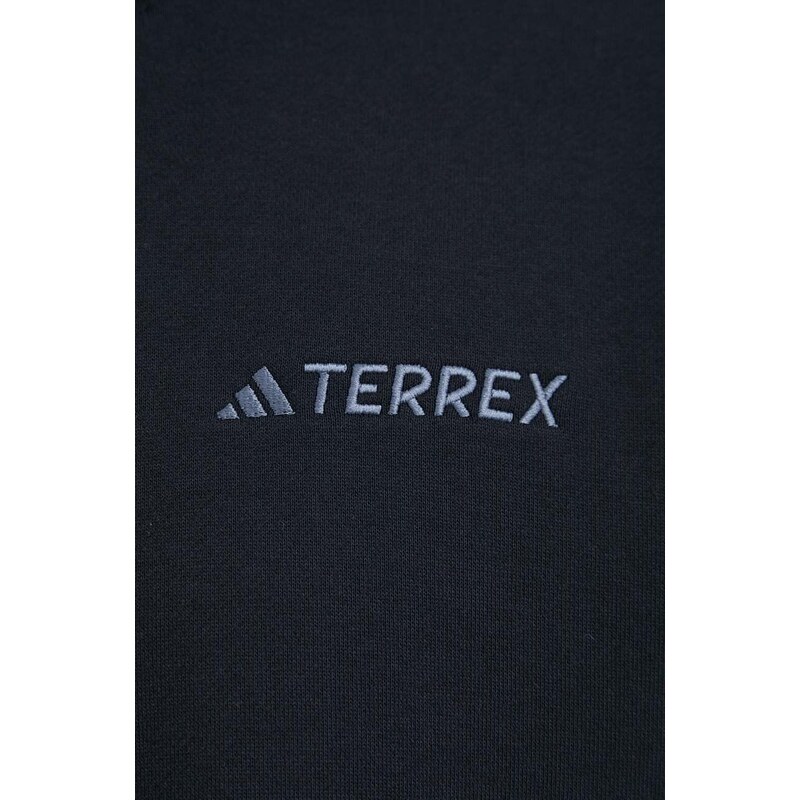 Tepláková mikina adidas TERREX Logo černá barva, s kapucí, IB6565