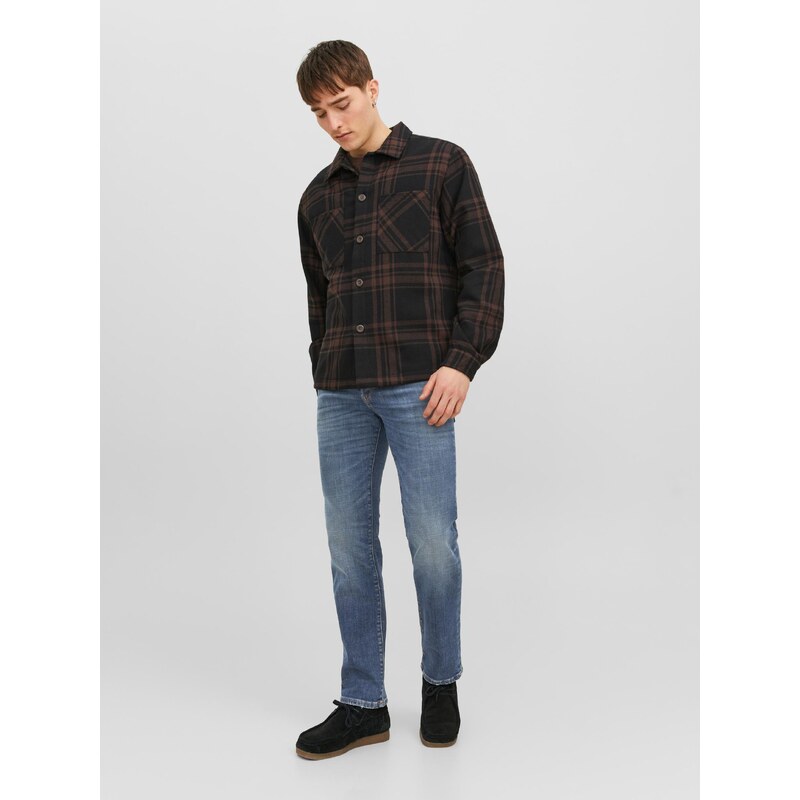 Modré pánské straight fit džíny Jack & Jones Tim - Pánské