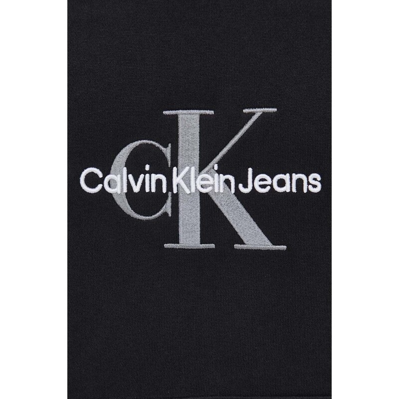 Mikina Calvin Klein Jeans pánská, černá barva, s kapucí, s aplikací