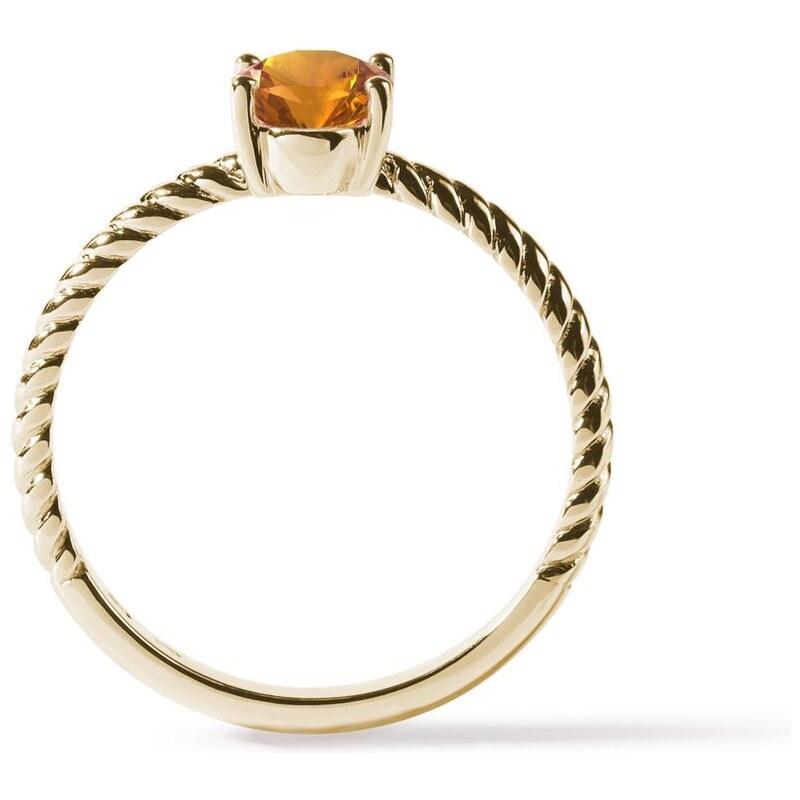 Vintage zlatý prsten s citrínem KLENOTA R0248863
