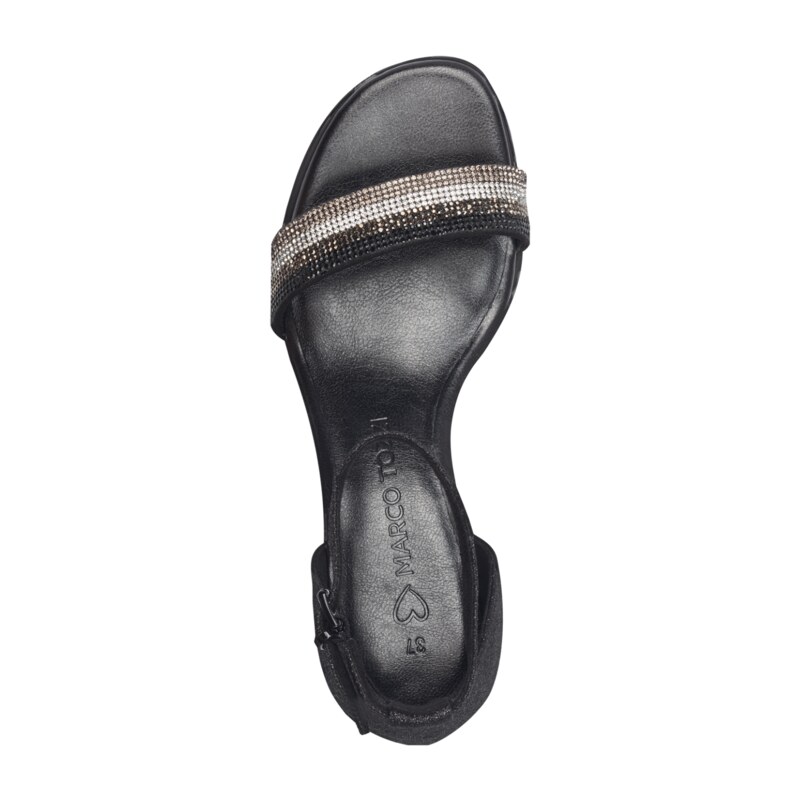 Plesové sandály se štrasováním Marco Tozzi 2-28301-41 černá