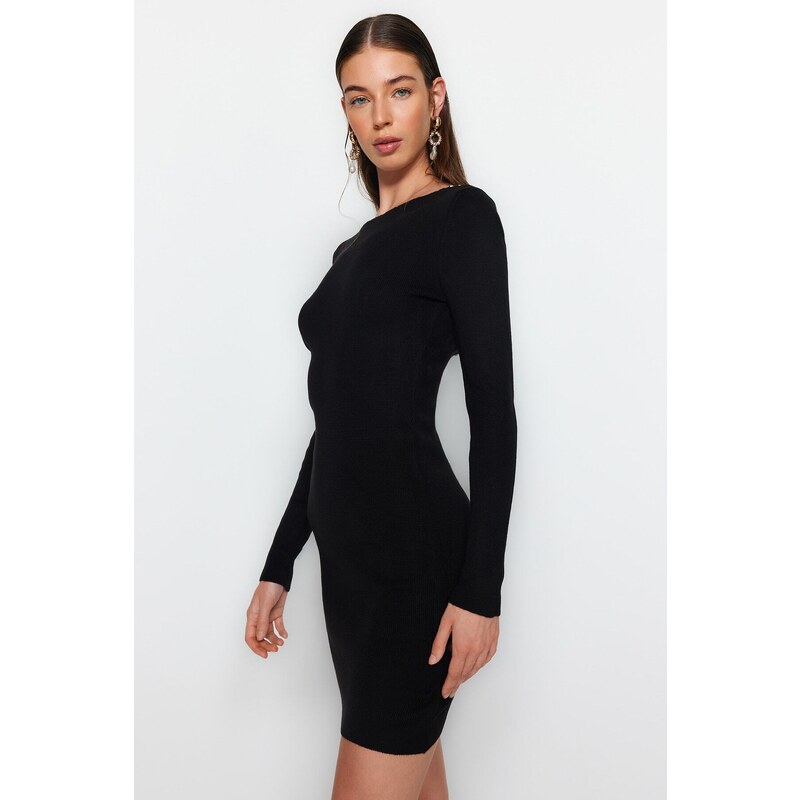 Trendyol Black Mini Knitwear Back Detailed Dress