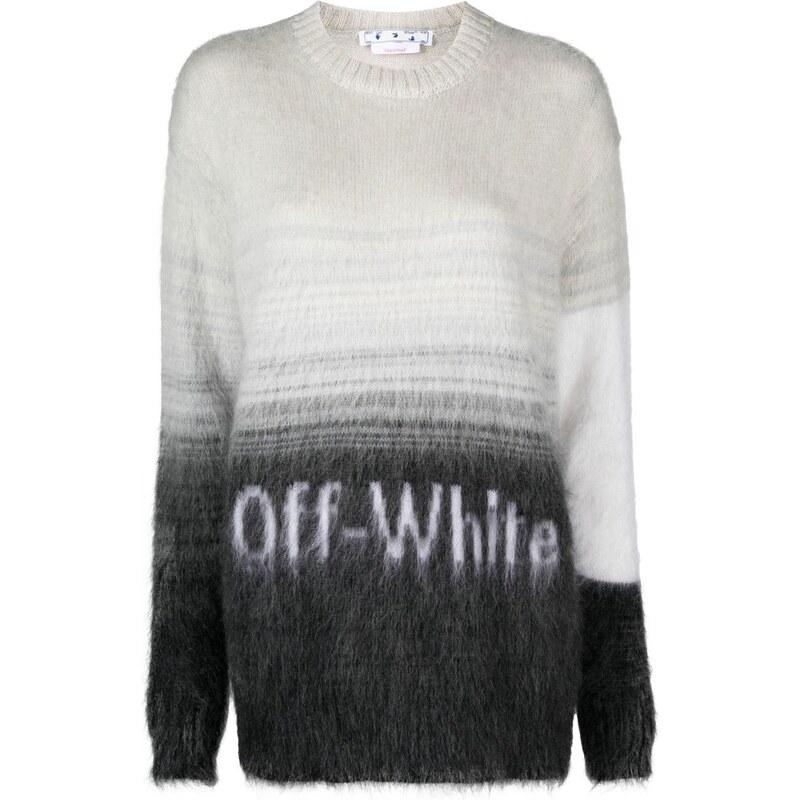 OFF-WHITE mohérový svetr s logem