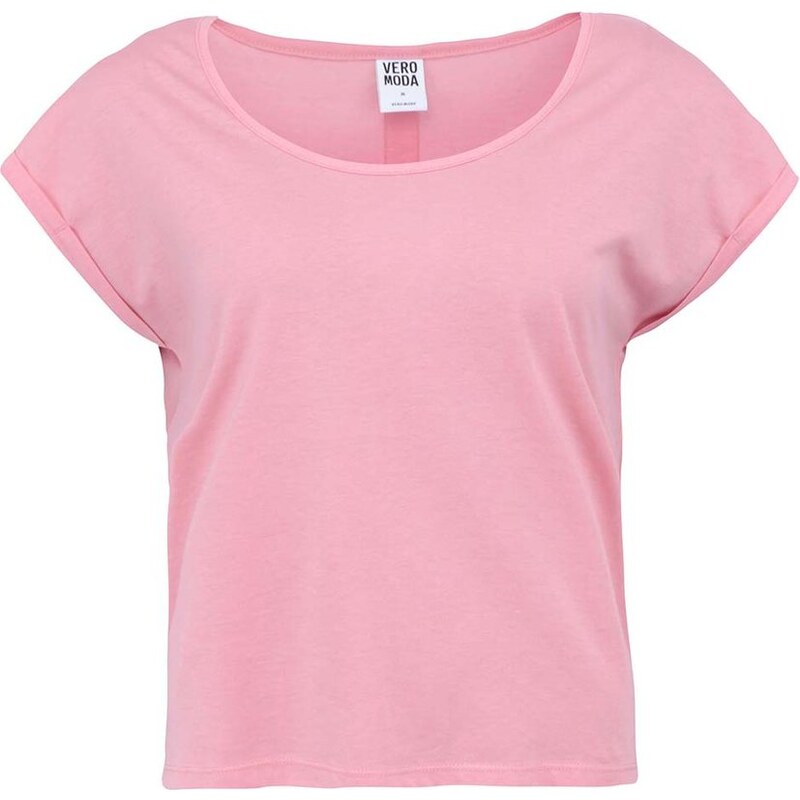 Růžové tričko s krátkými rukávy Vero Moda Beauty
