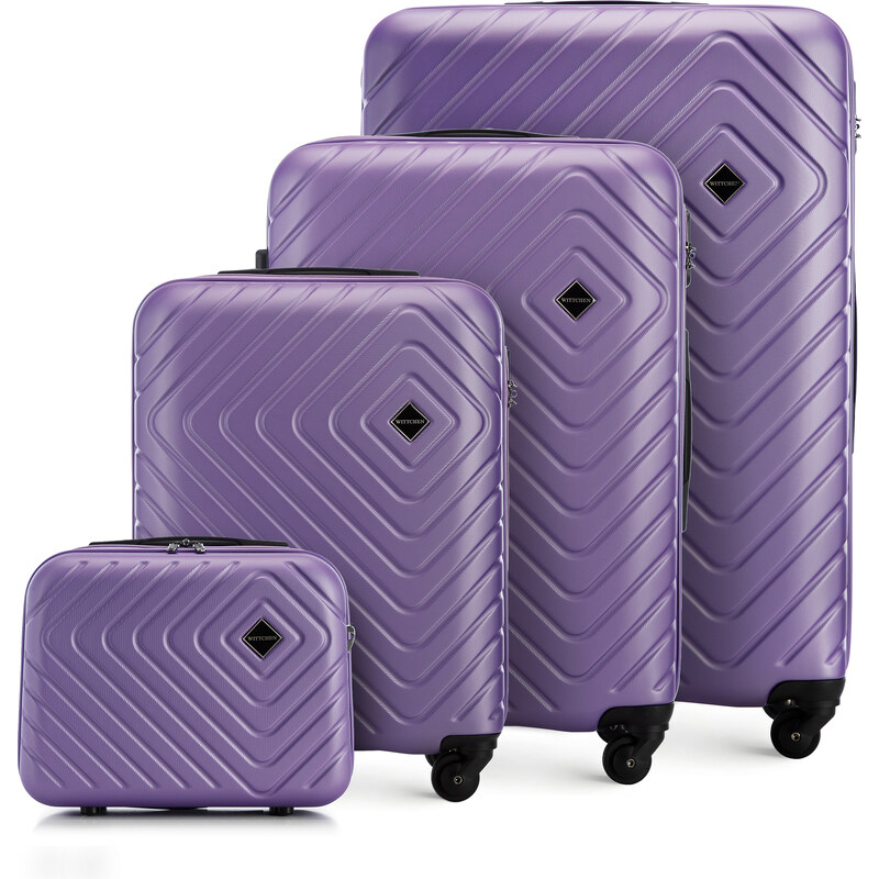 Sada kufrů ABS s geometrickým ražením Wittchen, fialová, ABS