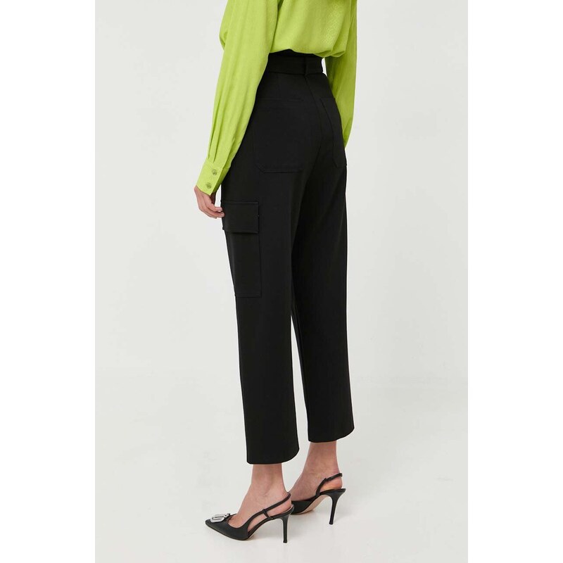 Kalhoty Pinko dámské, černá barva, široké, high waist, 101859.A184