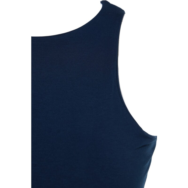 Trendyol Navy Blue Cotton Halterneck Fitted/Slip-on, Stretchy Knit Undershirt Singlet