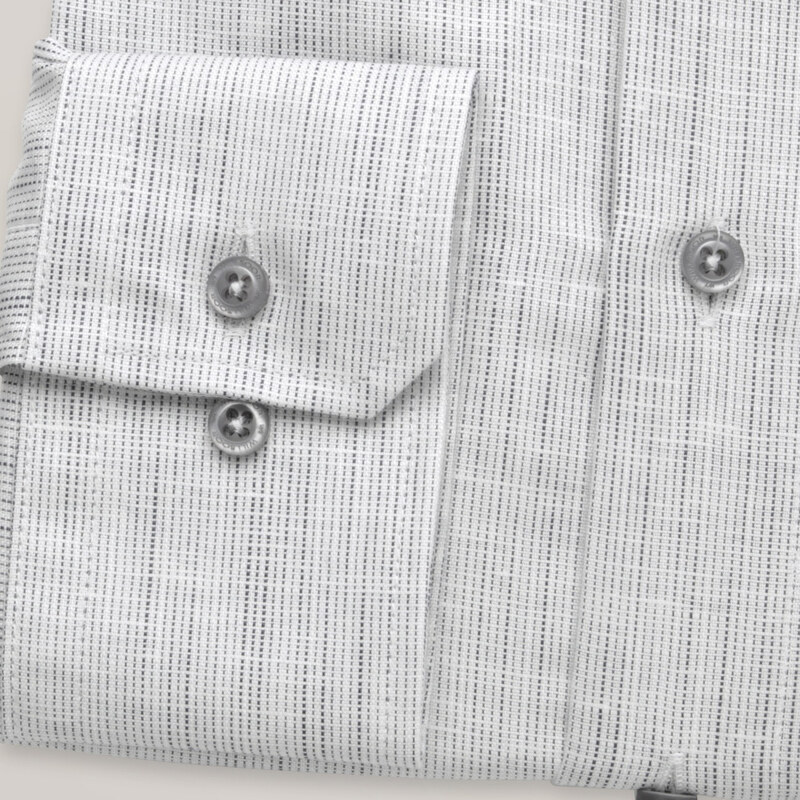 Willsoor Pánská košile slim fit světle šedá s přídavkem lnu 15493