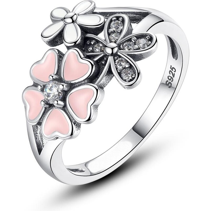 OLIVIE Stříbrný prsten TŘEŠŇOVÝ KVĚT 3450