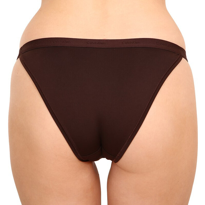 Dámské kalhotky Calvin Klein tmavě hnědé (QF6760E-BCK)