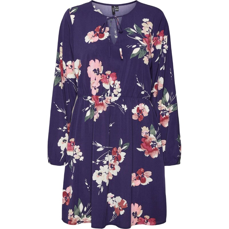 VERO MODA Šaty Shilah Naja krémová / noční modrá / zelená / pink
