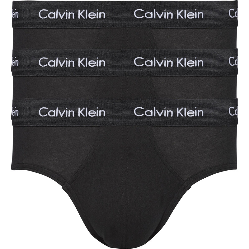 Pánské slipy 3 Pack Briefs Cotton Stretch 0000U2661GXWB černá - Calvin Klein