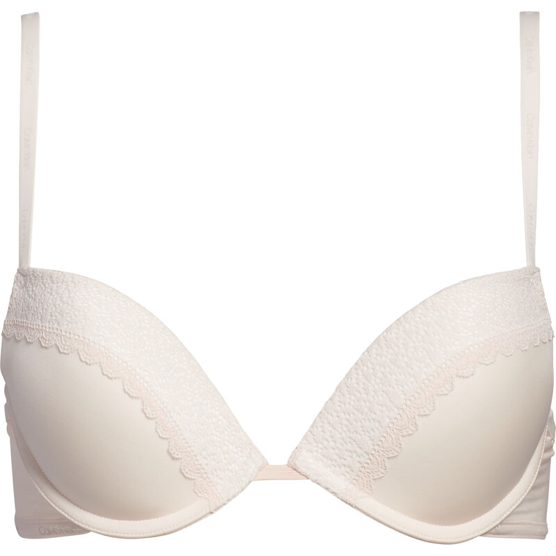 Dámská podprsenka Plunge Push-Up Bra Flirty 000QF5145E2NT světle růžová - Calvin Klein