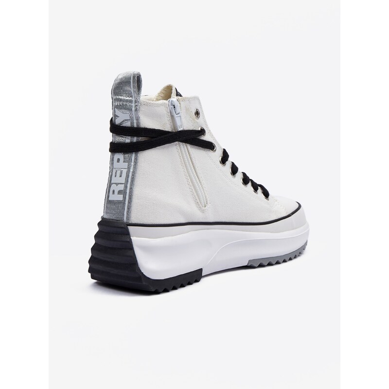 Replay Boty Scarpa White Black - Dámské