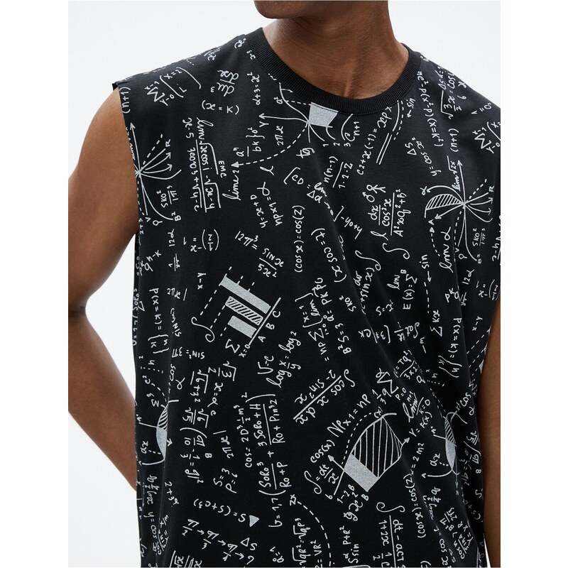 Koton Slogan Printed Singlets Sleeveless Crew Neck