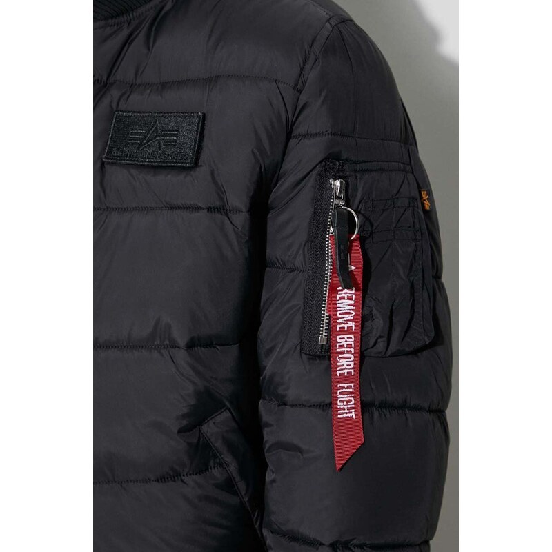 Bunda Alpha Industries MA-1 ZH Back Print Puffer FD pánská, černá barva, zimní, 118107.03